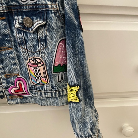 Lola + The Boys Denim Patch Jacket size 2 - Picture 6 of 10